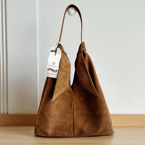Divina Firenze Handbags - Divina Firenz Italian Suede Hobo Bag